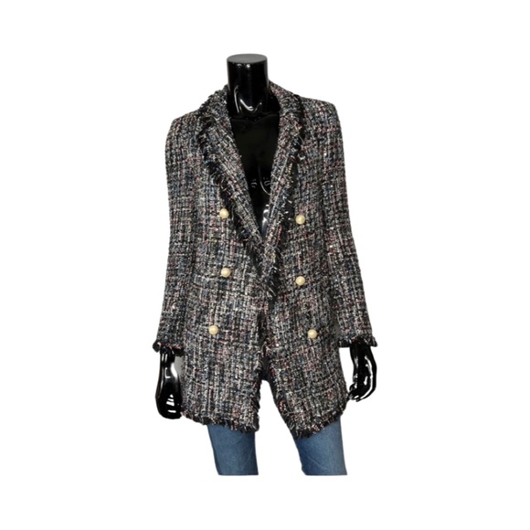 Zara Jackets & Blazers - ZARA Sparkle Tweed Blazer With Pearl Buttons